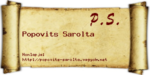 Popovits Sarolta névjegykártya